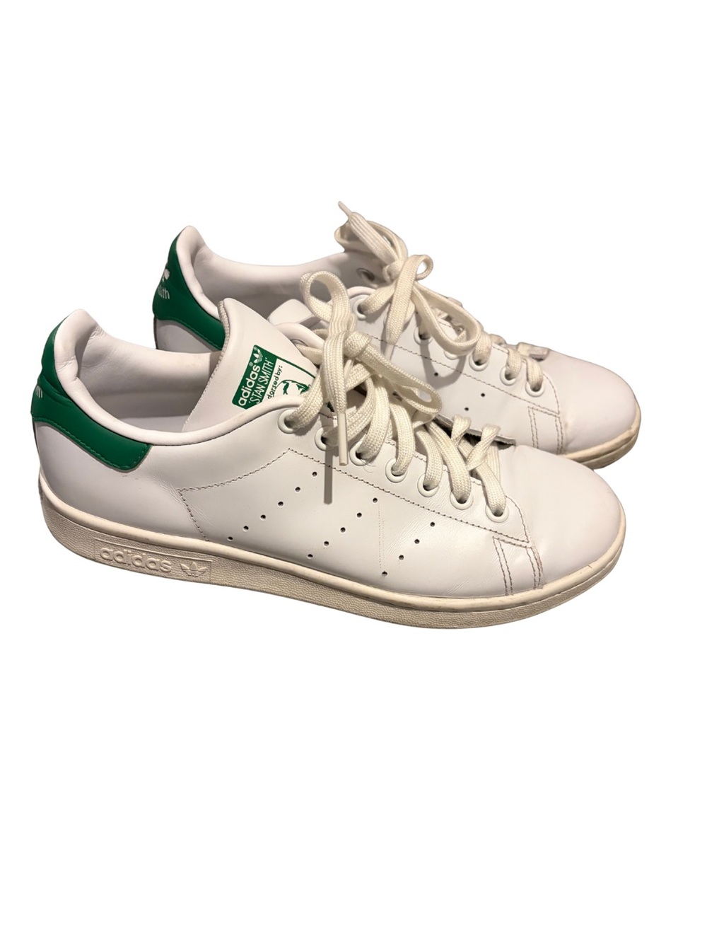Adidas Stan Smith White Leather Sneakers with Green accents Size 8.5